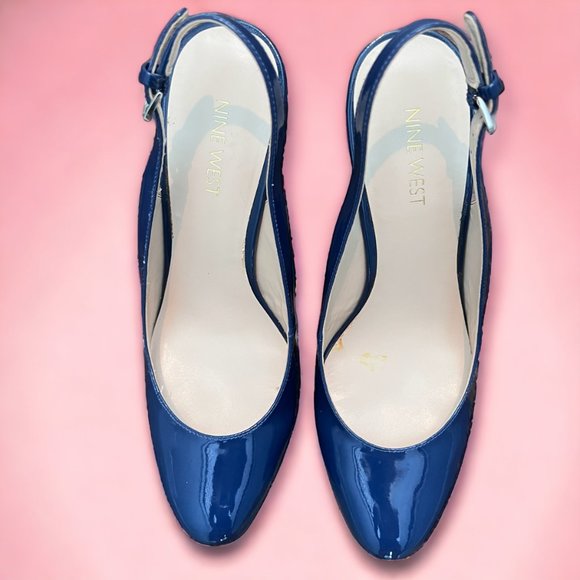 Nine West Slingback Pumps | Blue |Closed Toe | Size 7M | Like New - Picture 3 of 7